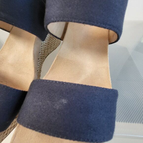 Life Stride Soft System navy blue wedge sandals EUC worn once size 9.5 - Picture 4 of 13